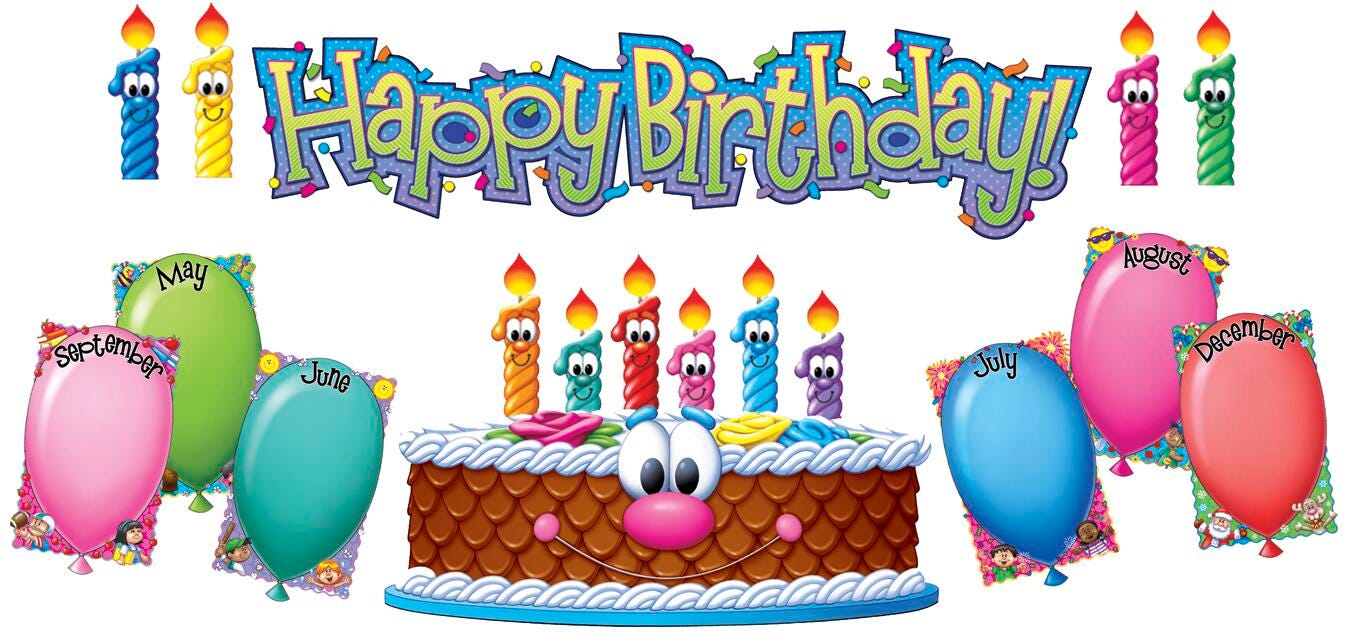 Eureka Mini Birthday Bulletin Board Set, 8 Panels, 26 x 6-1/2 Inches, 24 Pieces 1569211